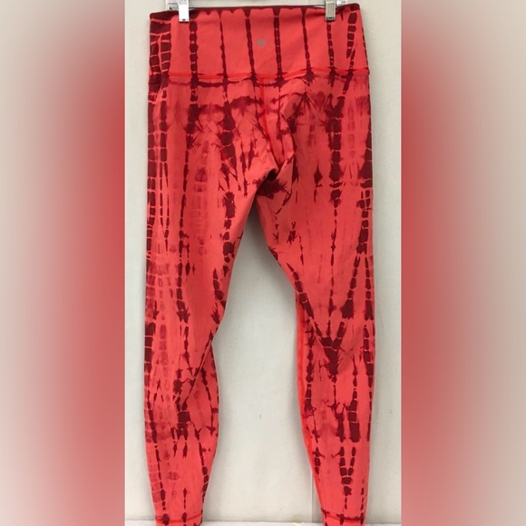 Lululemon Wunder Under Vert Shibori Persian Red Tie Dye Pattern Leggings SZ 10 - Picture 6 of 13
